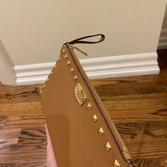 Michael Kors Studded Brown Clutch - Picture 5 of 5
